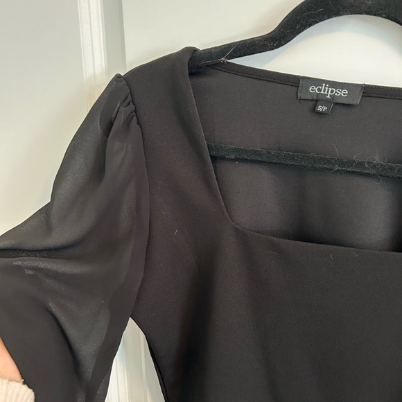 Black sheer sleeved shirt - Picture 3 of 4